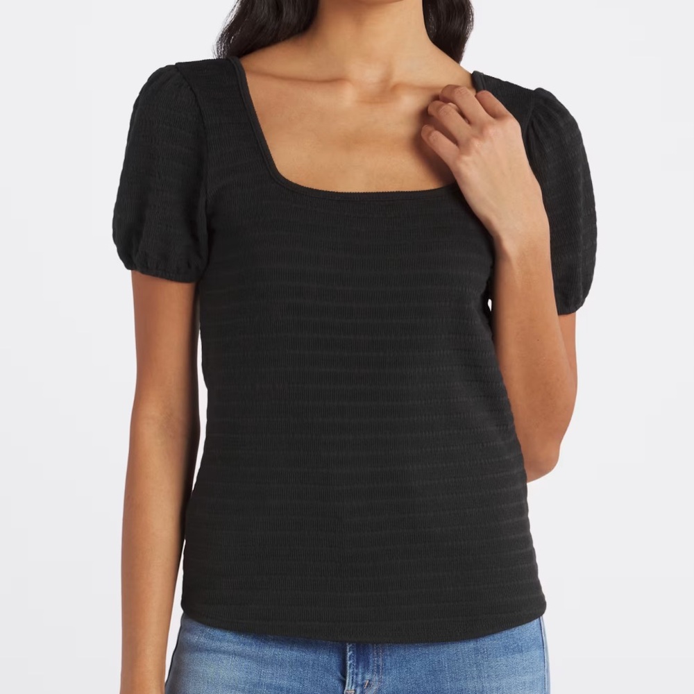 Beacon Apparel Morigan Puff Sleeve Knit‎ Top Brown Medium New With Tags